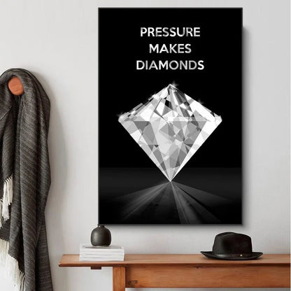Diamond Motivational Wall Art Fine Art Canvas Prints Black White Daily Mantra Posters Pictures For Study Room Office Art Decor