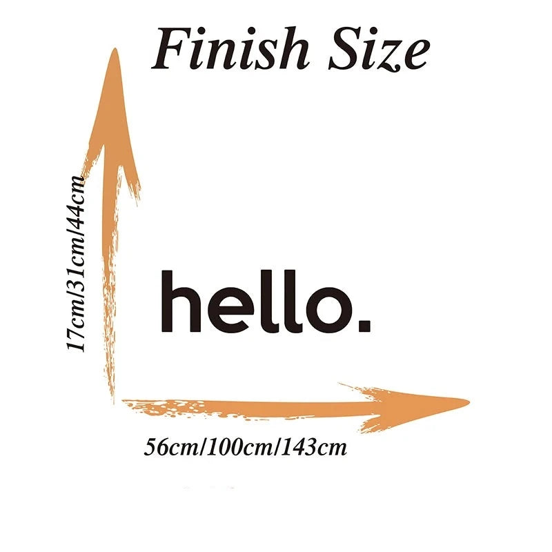 Big Hello Greeting Sign Door Wall Sticker Removable PVC Decal Creative Letters & Text Word Mural For Living Room Bedroom Kid's Room Wall Décor