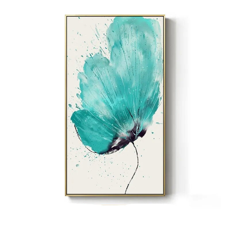 Modern Colorful Big Floral Abstract Wall Art Fine Art Canvas Prints Pictures For Living Room Entrance Hall Home Office Art Decor
