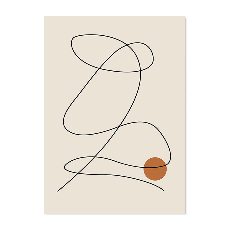 Modern Abstract Minimalist Wall Art Geometric Line Shape & Form Fine Art Canvas Prints Pictures For Living Room Home Office Decor