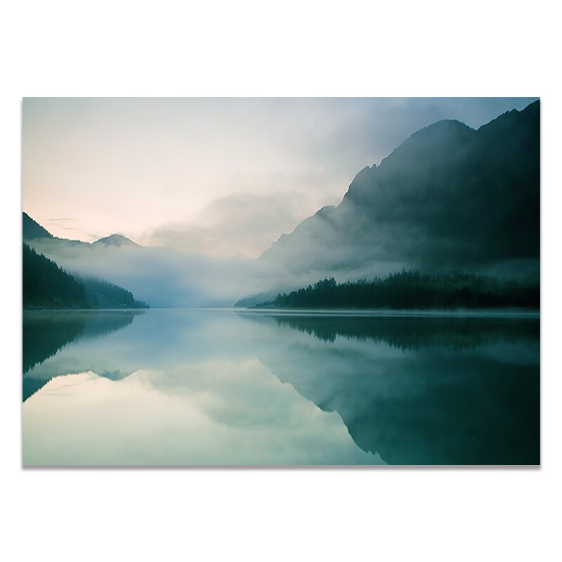 Mountain Lake Wilderness Landscape Wall Art Fine Art Canvas Prints Inspirational Pictures For Living Room Home Office Wall Decor