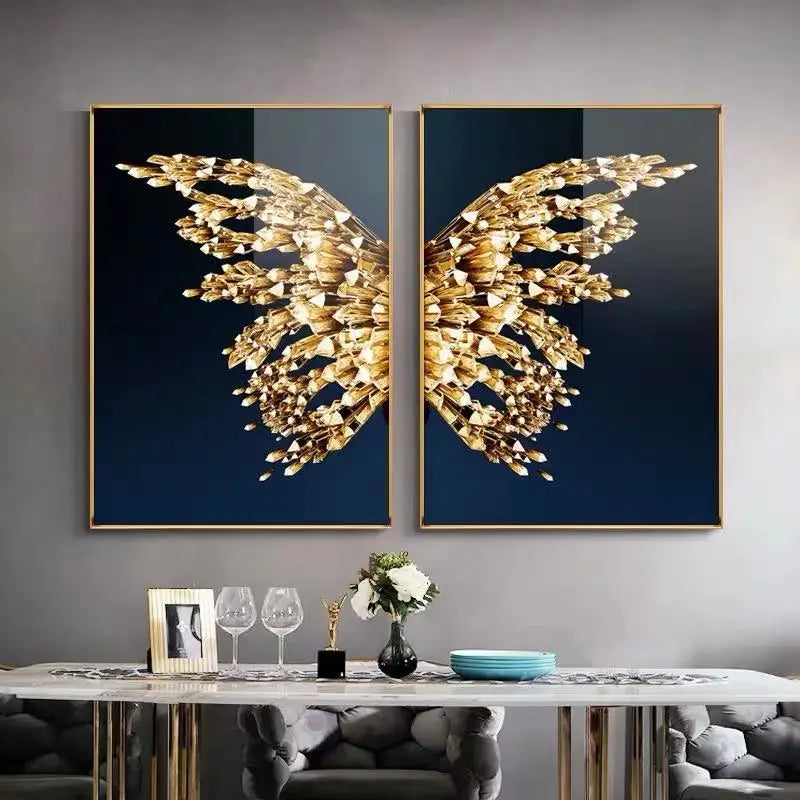 Light Luxury Living Room Decorative Painting Sofa Background Wall Simple And Fashionable Dining Room Bedroom Butterfly Painting
