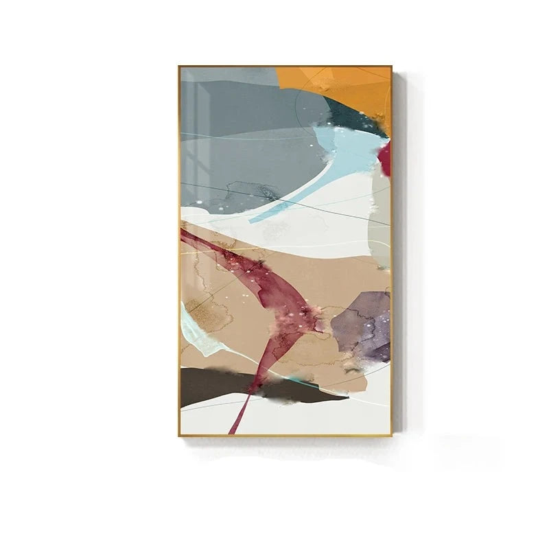 Colorful Scandinavian Abstract Wall Art Fine Art Canvas Prints Modern Pictures For Apartment Living Room Foyer Entrance Hall Art Decor