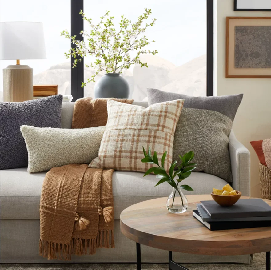 Neutral Colors Cosy Plush Fabric Nordic Cushion Covers For Sofa Throw Cushions For Living Room Bedroom Scandinavian Home Decor