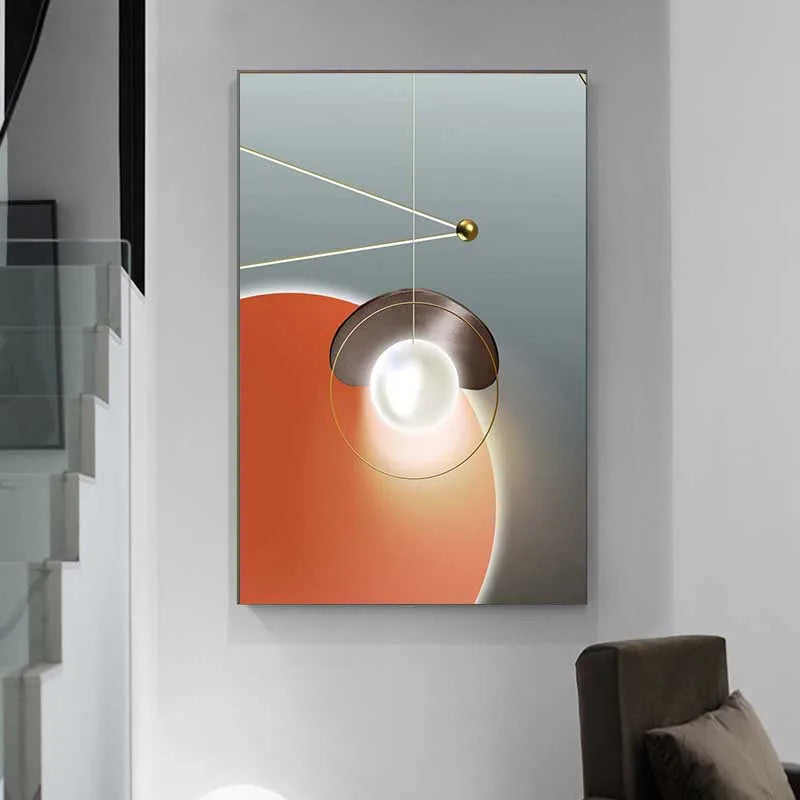 Modern Aesthetics Architectural Abstract Geometric Wall Art Fine Art Canvas Prints Pictures For Luxury Apartment Living Room Home Office Interior Decor