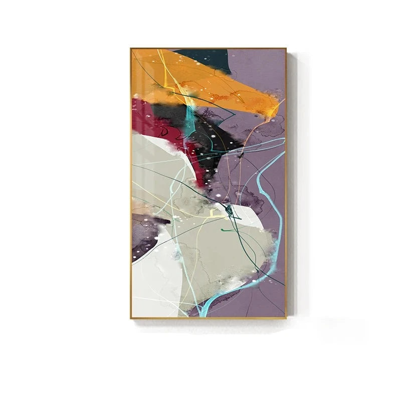 Colorful Scandinavian Abstract Wall Art Fine Art Canvas Prints Modern Pictures For Apartment Living Room Foyer Entrance Hall Art Decor