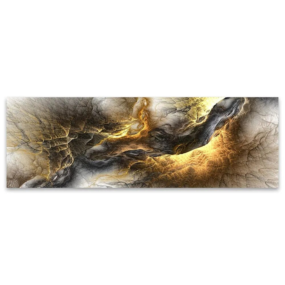 DDHH Grey Yellow Cloud Home Decor Modern Abstract Art Oil Painting Posters Prints Wall Art Canvas Pictures for Living Room