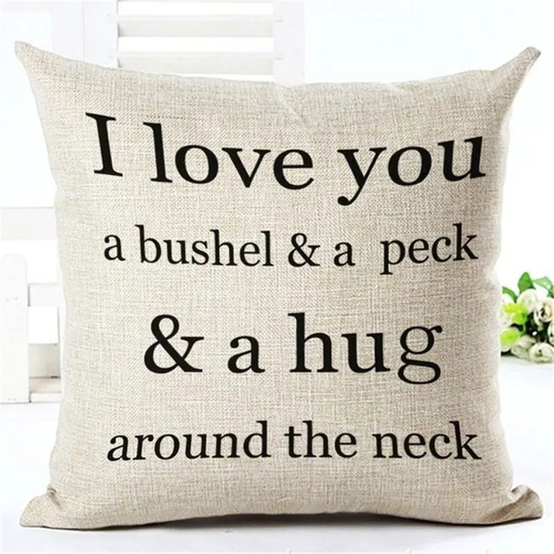 Home Sweet Home Cute Quotes Typographic Linen Cushion Covers for Living Room Sofa Throw Pillow Cases Simple Natural Modern Home Decor