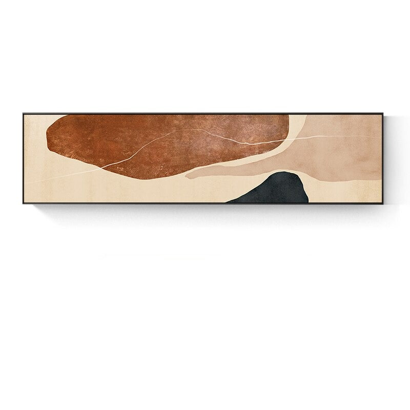 Neutral Colors Wide Format Nordic Abstract Wall Art Fine Art Canvas Print For Living Room Above Sofa Above The Bed Bedroom Art Decor