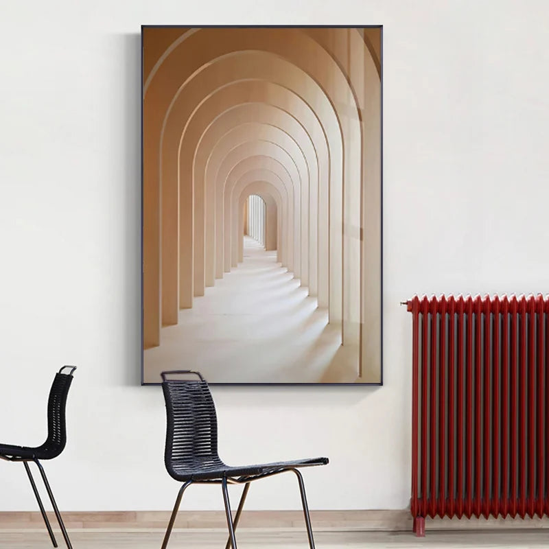 Abstract Architectural Abyss Black And White Wall Art Fine Art Canvas Prints Modern Pictures For Living Room Office Contemporary Home Decor