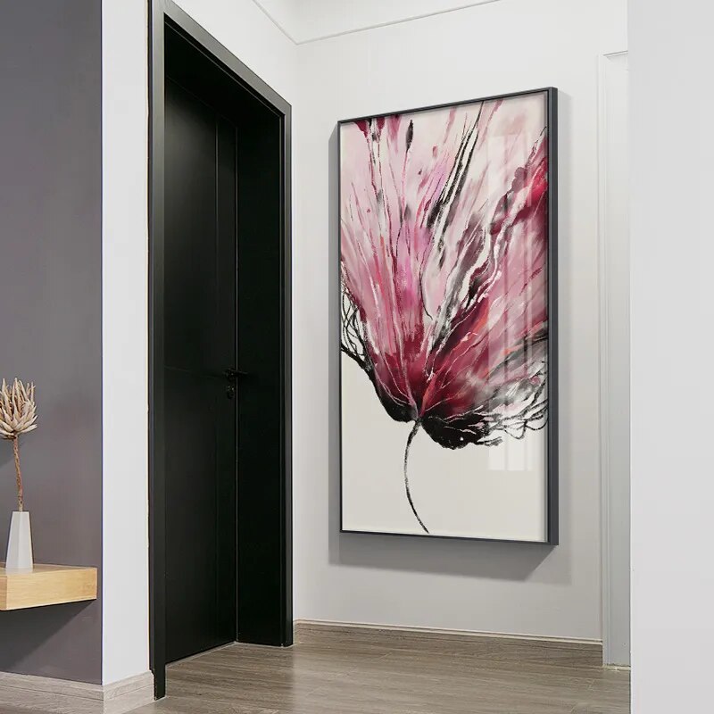 Modern Colorful Big Floral Abstract Wall Art Fine Art Canvas Prints Pictures For Living Room Entrance Hall Home Office Art Decor