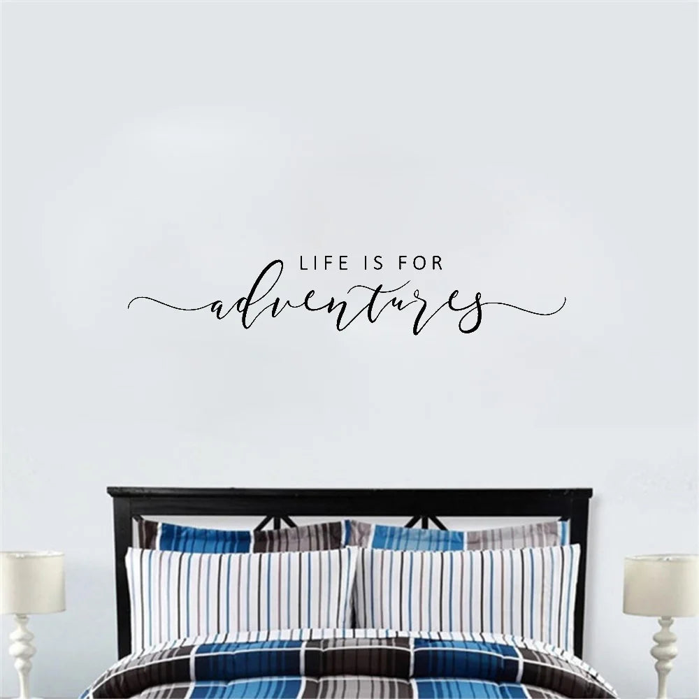 Adventures Quote Wall Sticker Removable PVC Vinyl Wall Decal Daily Mantra Decoration Inspirational Creative DIY Home Decor For Living Room Bedroom Study Room