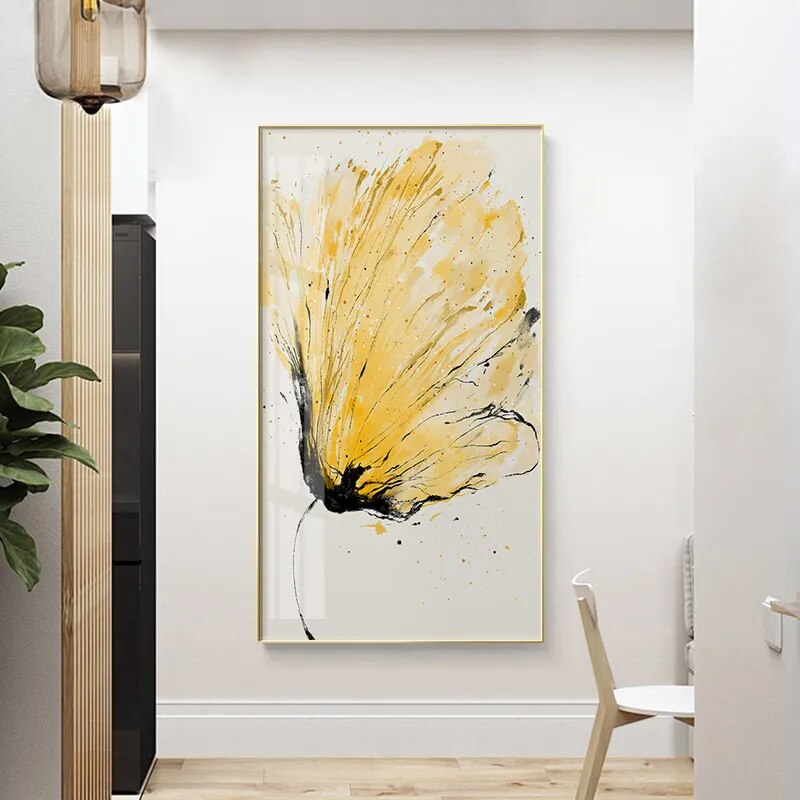Modern Colorful Big Floral Abstract Wall Art Fine Art Canvas Prints Pictures For Living Room Entrance Hall Home Office Art Decor
