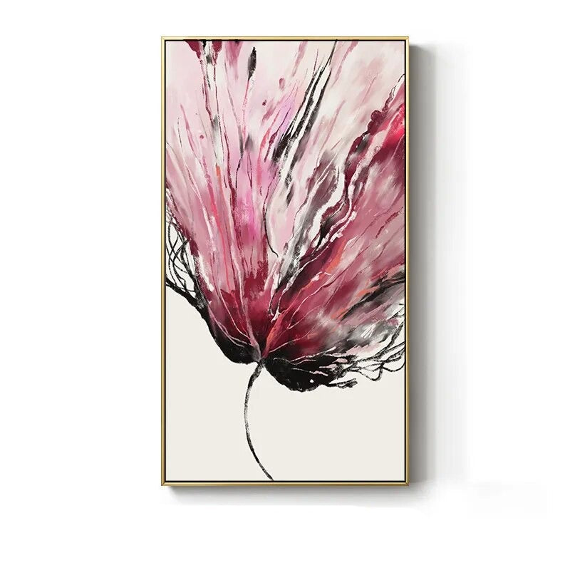 Modern Colorful Big Floral Abstract Wall Art Fine Art Canvas Prints Pictures For Living Room Entrance Hall Home Office Art Decor