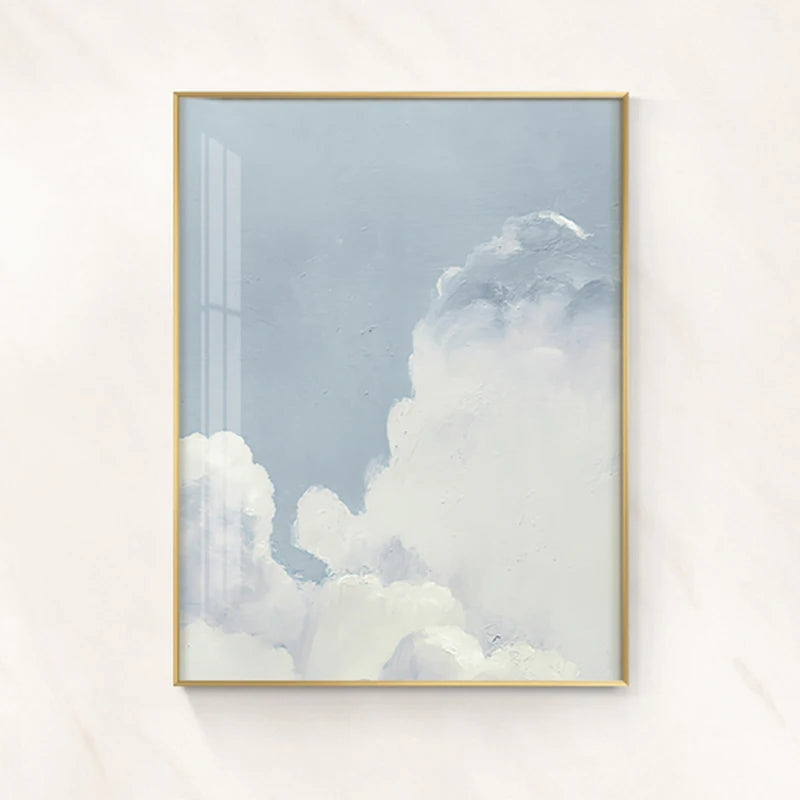 Pastel Blue Sky Clouds Paintings Poster Wall Art Fine Art Canvas Prints Modern Pictures Of Calm For Bedroom Living Room Home Decor