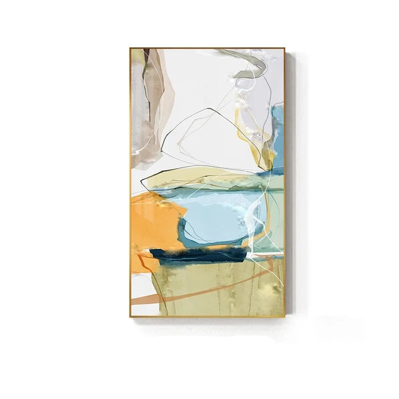 Colorful Scandinavian Abstract Wall Art Fine Art Canvas Prints Modern Pictures For Apartment Living Room Foyer Entrance Hall Art Decor