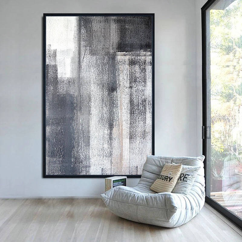 Black White Grey Urban Abstract Wall Art Fine Art Canvas Prints Pictures For Loft Apartment Living Room Dining Room Foyer Art For Modern Living