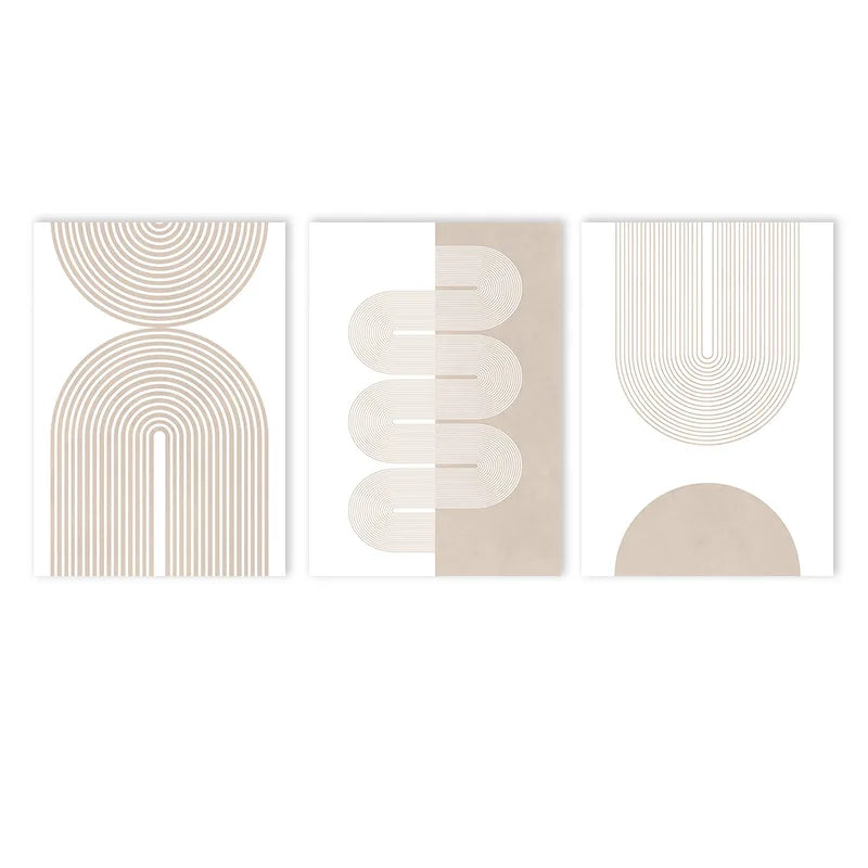 Light Beige Minimalist Abstract Geometric Line Art Wall Art Fine Art Canvas Prints Pictures For Dining Room Bedroom Art For Modern Apartment 2025 00