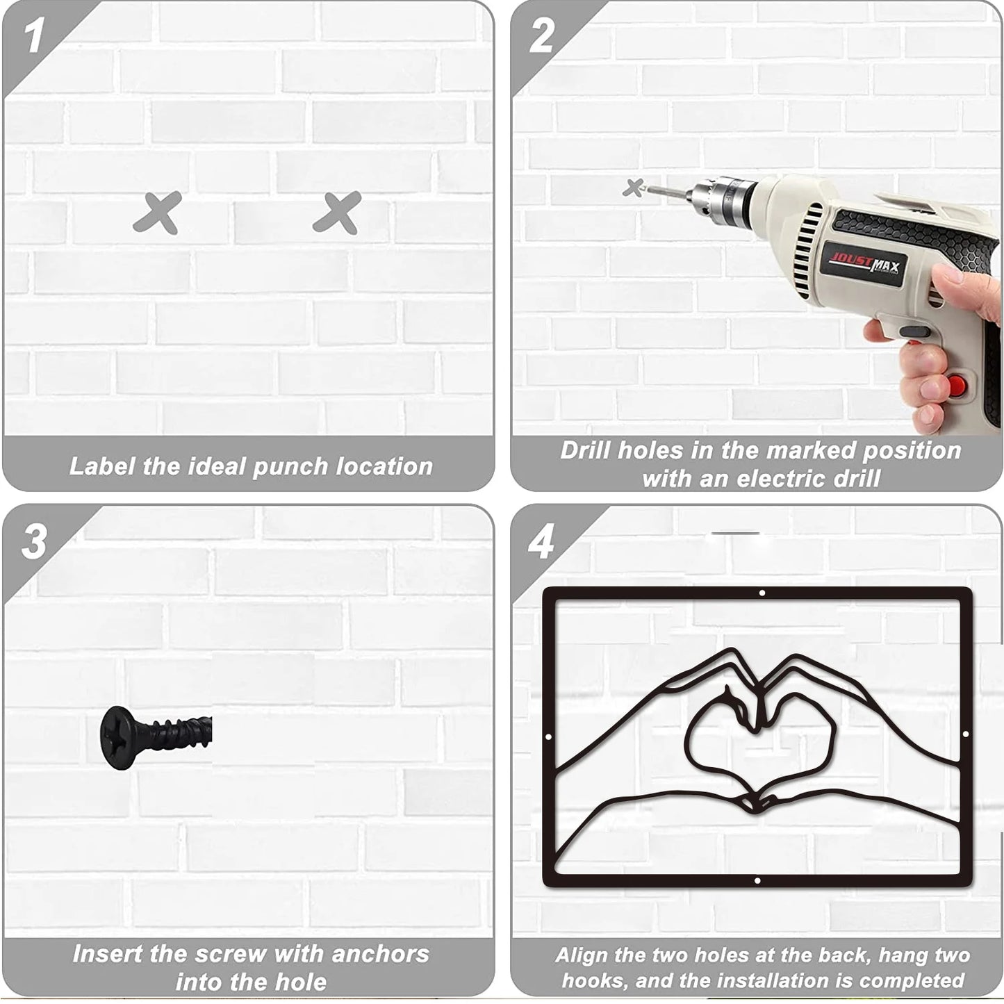 Love Heart Gesture Metal Wall Art 3d Iron Crafted Decorative Wall Plaques For Bedroom Living Room Boutique Salon Art Decor