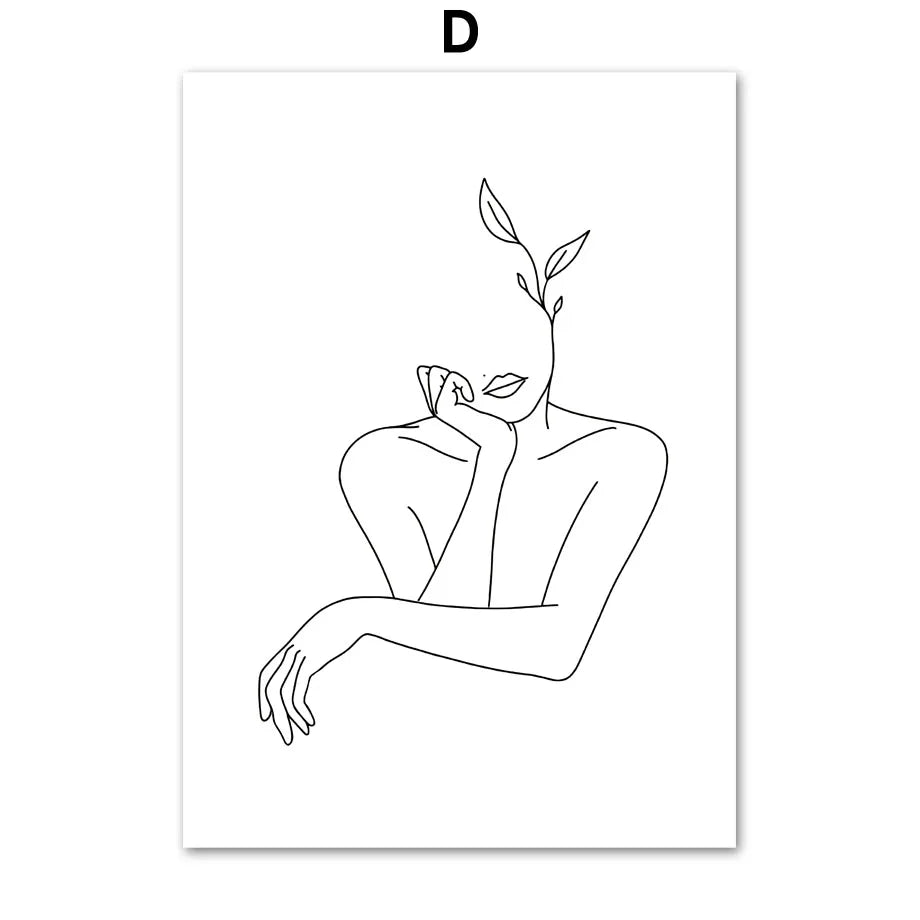 Minimalist Abstract Beauty Figure Art Line Art Fine Art Canvas Prints Pictures For Living Room Bedroom Salon Art Decor 2025