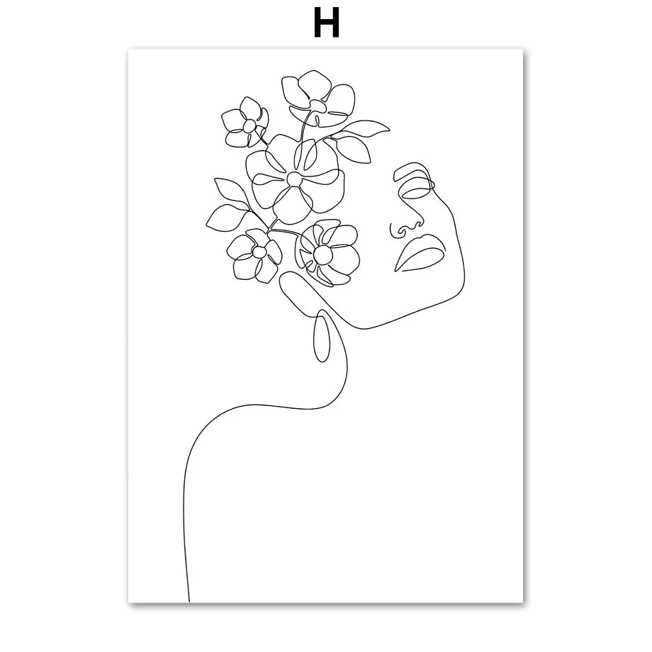 Minimalist Abstract Beauty Figure Art Line Art Fine Art Canvas Prints Pictures For Living Room Bedroom Salon Art Decor 2025