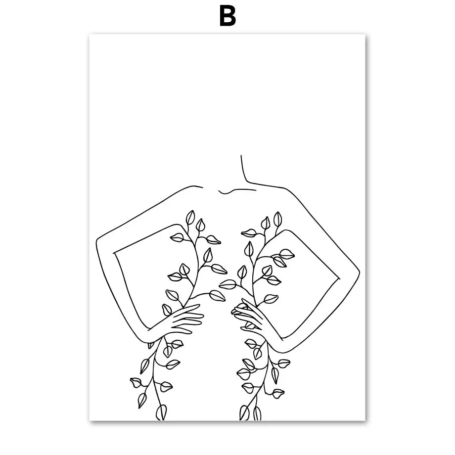 Minimalist Abstract Beauty Figure Art Line Art Fine Art Canvas Prints Pictures For Living Room Bedroom Salon Art Decor 2025