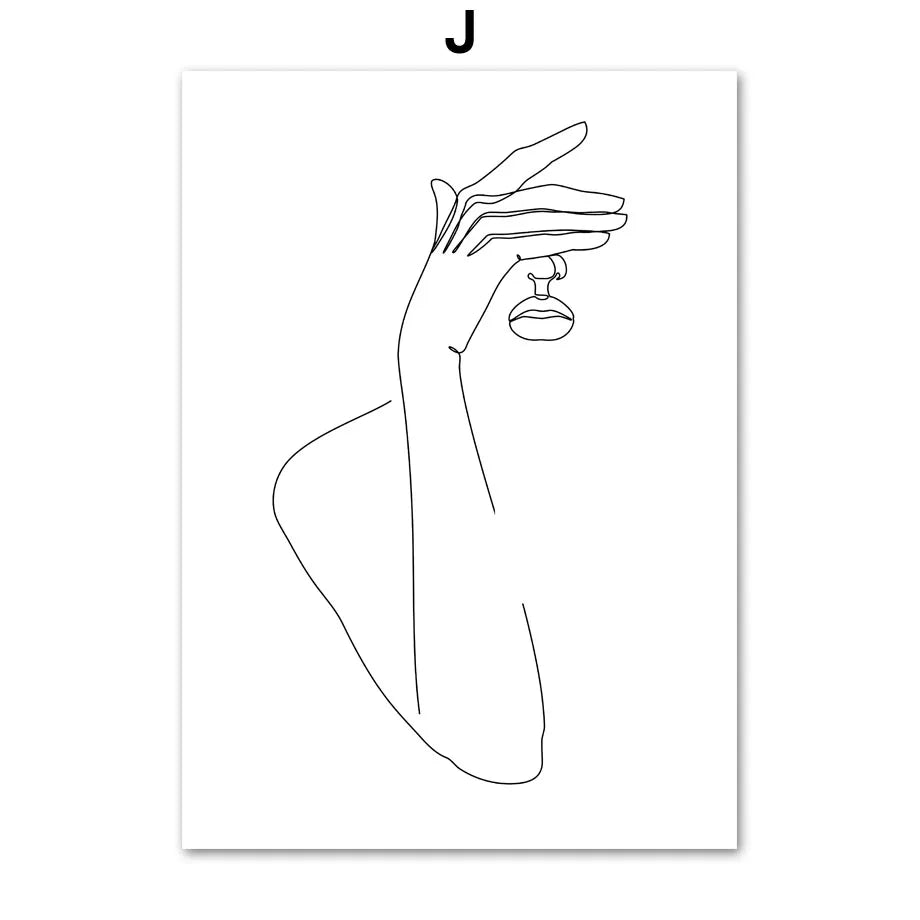 Minimalist Abstract Beauty Figure Art Line Art Fine Art Canvas Prints Pictures For Living Room Bedroom Salon Art Decor 2025