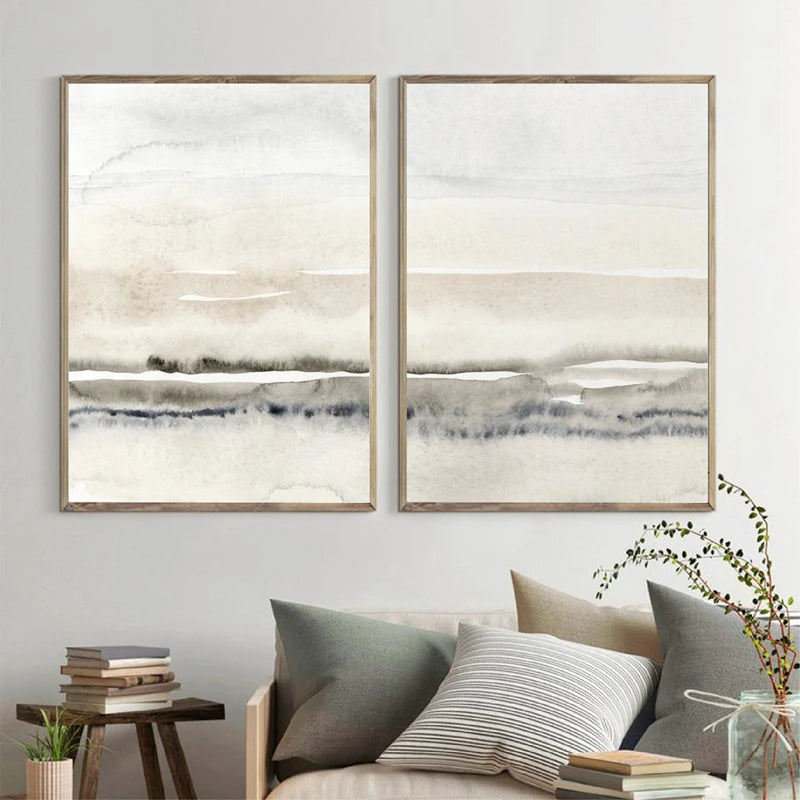 Minimalist Nordic Abstract Landscape Wall Art Pictures For Modern ...