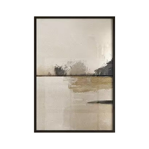 Minimalist Abstract Landscape Wall Art Neutral Colors Fine Art Canvas Prints Beige/Black Pictures For Living Room, Bedroom, Art For Contemporary Interiors