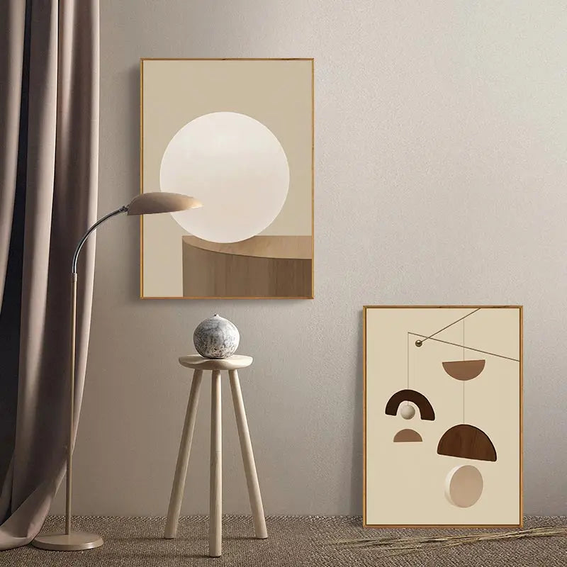Minimalist Beige Abstract Architectural Wall Art Fine Art Canvas Prints Pictures For Living Room Dining Room Art For Contemporary Interiors 2025 001