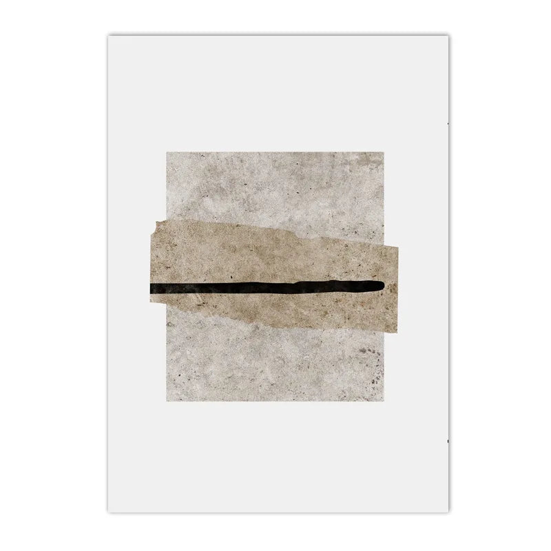 Abstract art piece with geometric shapes on a white background