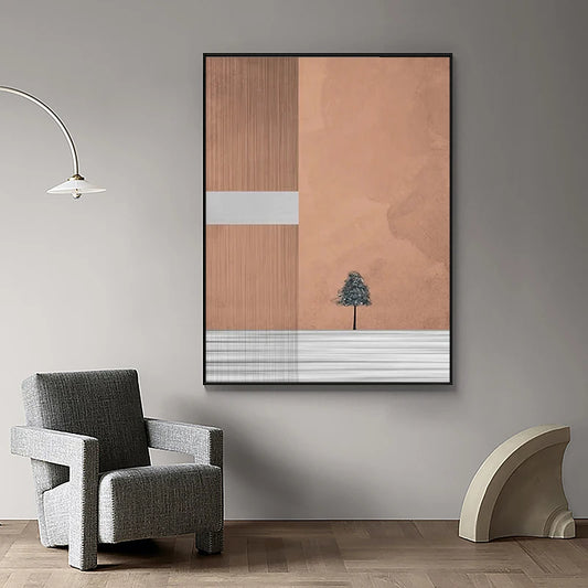 Minimalist Landscape Color Block Abstract Wall Art Fine Art Canvas Print Contemporary Picture For Modern Apartment Living Room Home Office Decor