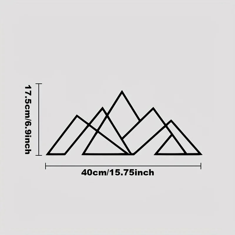 Minimalist Mountains Geometric Metal Art 3d Crafted Iron Wall Hanging Decoration For Living Room Dining Room Nordic Home Decor