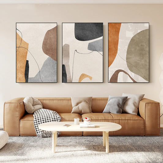 Minimalist Neutral Tones Scandinavian Abstract Wall Art Fine Art Canvas Prints Pictures For Modern Apartment Living Room Home Office Art Decor 2025