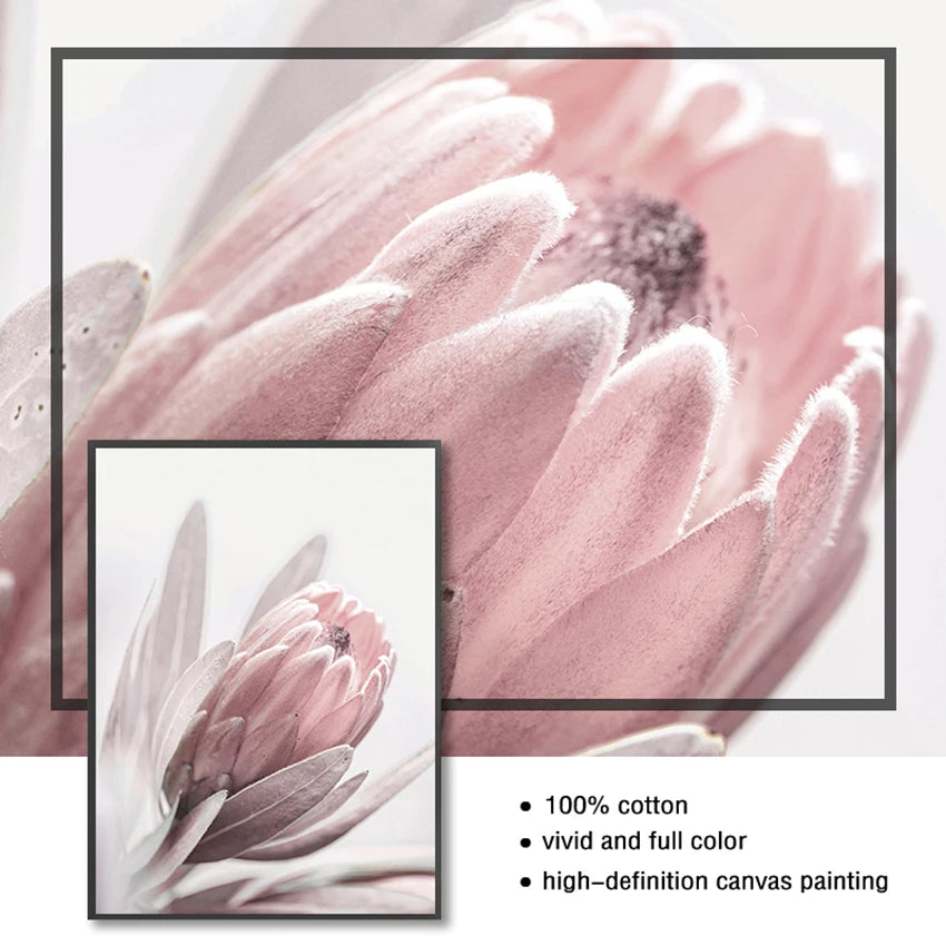 Minimalist Pink Floral Wall Art Fine Art Canvas Prints Modern Botanical Pictures For Living Room Dining Room Bedroom Art Decor 2025