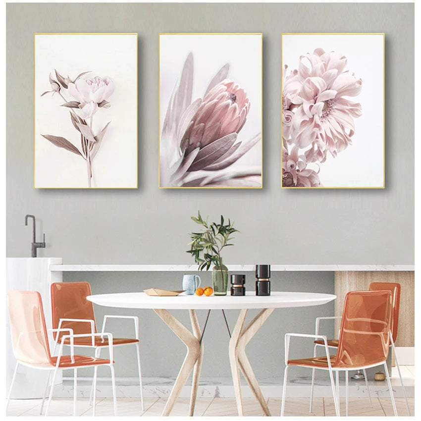 Minimalist Pink Floral Wall Art Fine Art Canvas Prints Modern Botanical Pictures For Living Room Dining Room Bedroom Art Decor 2025 d