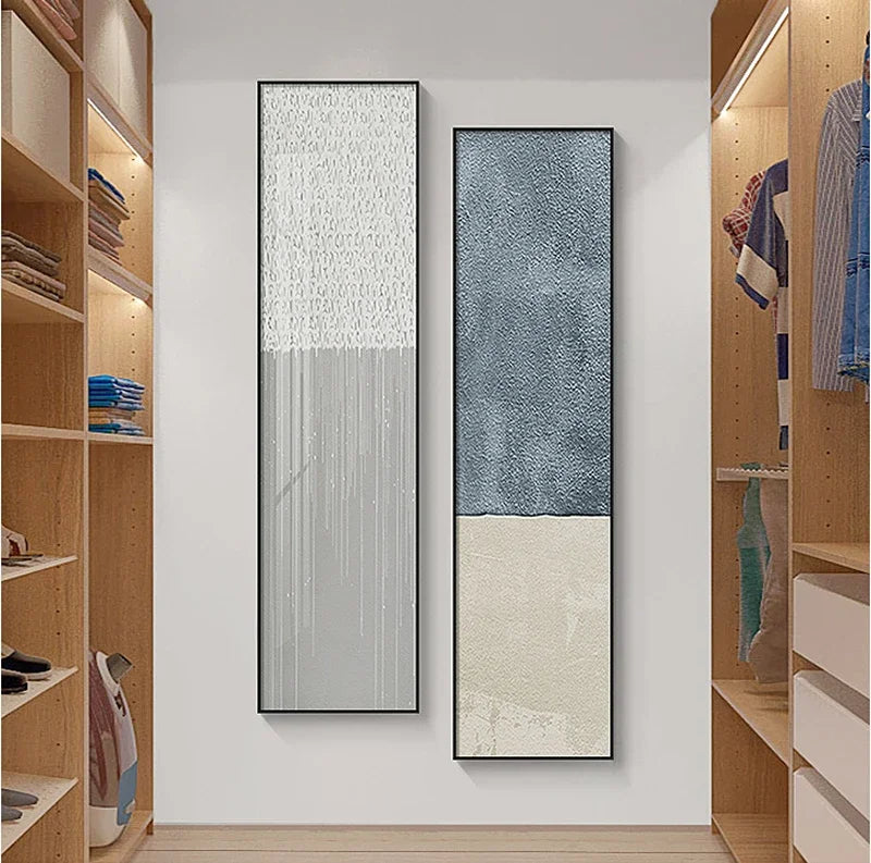 Minimalist Urban Abstract Wall Art Tall Vertical Format Canvas Prints Tall Vertical Pictures For Entrance Foyer Living Room Home Office Decor