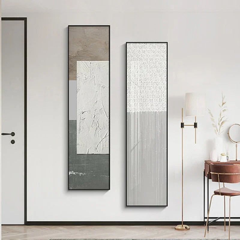 Minimalist Urban Abstract Wall Art Tall Vertical Format Canvas Prints Tall Vertical Pictures For Entrance Foyer Living Room Home Office Decor