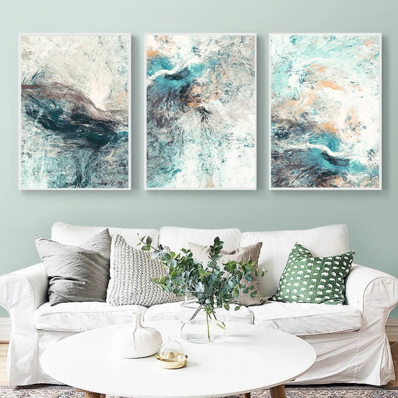 Mint Green Beige Abstract Marble Print Wall Art Fine Art Canvas Prints Pictures For Modern Apartment Living Room Bedroom Nordic Art Decor 2025