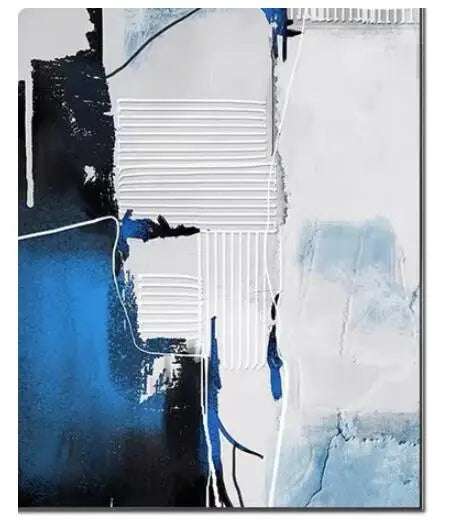 Modern Abstract Black Blue Gray Wall Art Fine Art Canvas Prints Pictures For Living Room Dining Room Foyer Art For Contemporary Interiors