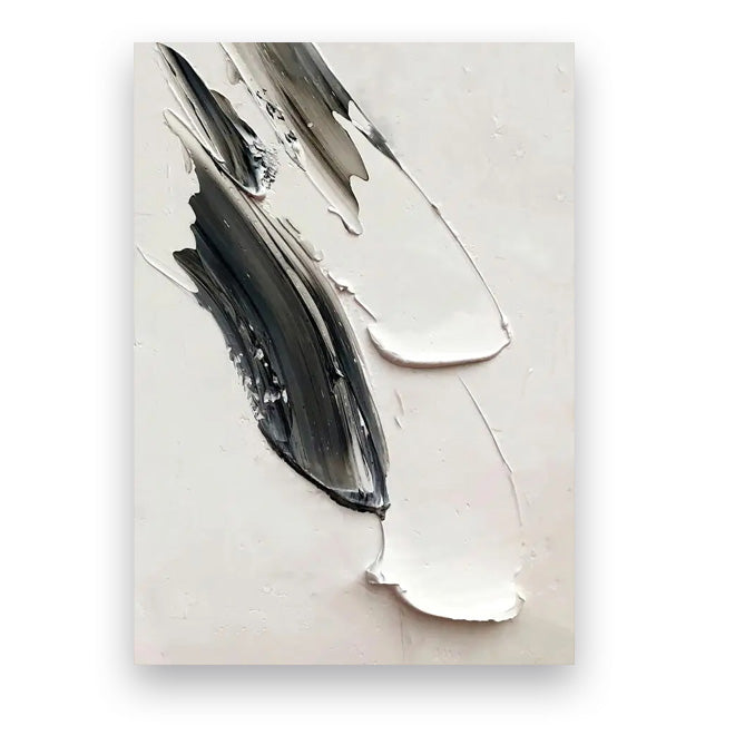Modern Abstract Black & White Minimalist Wall Art Fine Art Canvas Prints Textural Design Pictures For Modern Loft Apartment Home Office Decor