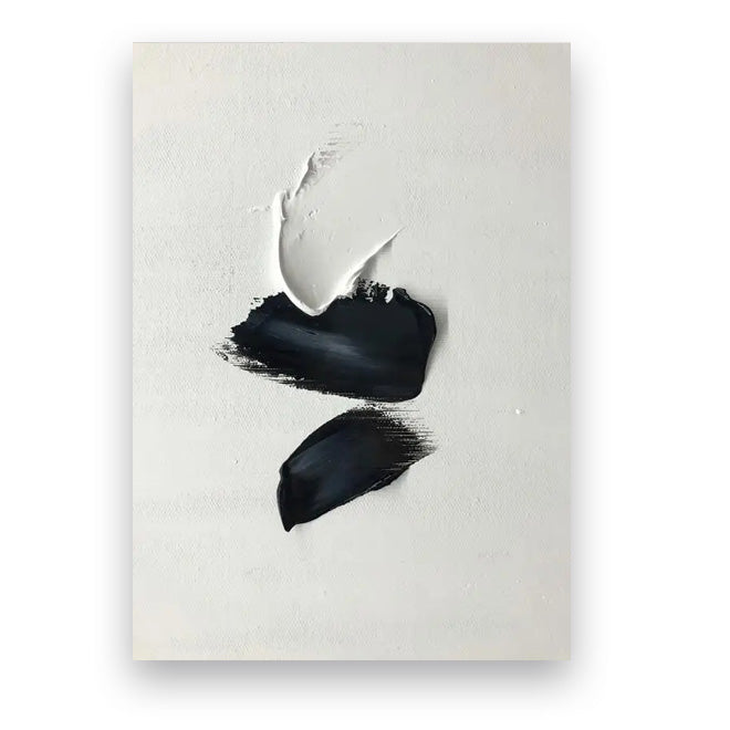 Modern Abstract Black & White Minimalist Wall Art Fine Art Canvas Prints Textural Design Pictures For Modern Loft Apartment Home Office Decor