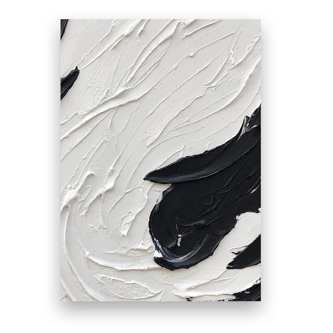 Modern Abstract Black & White Minimalist Wall Art Fine Art Canvas Prints Textural Design Pictures For Modern Loft Apartment Home Office Decor