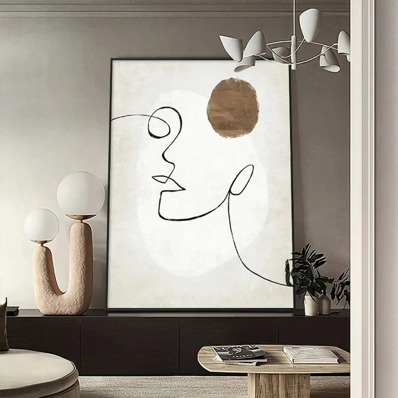 Modern Abstract Figure Art Line Art Wall Art Fine Art Canvas Prints Minimalist Pictures For Bedroom Living Room Art For Contemporary Interiors
