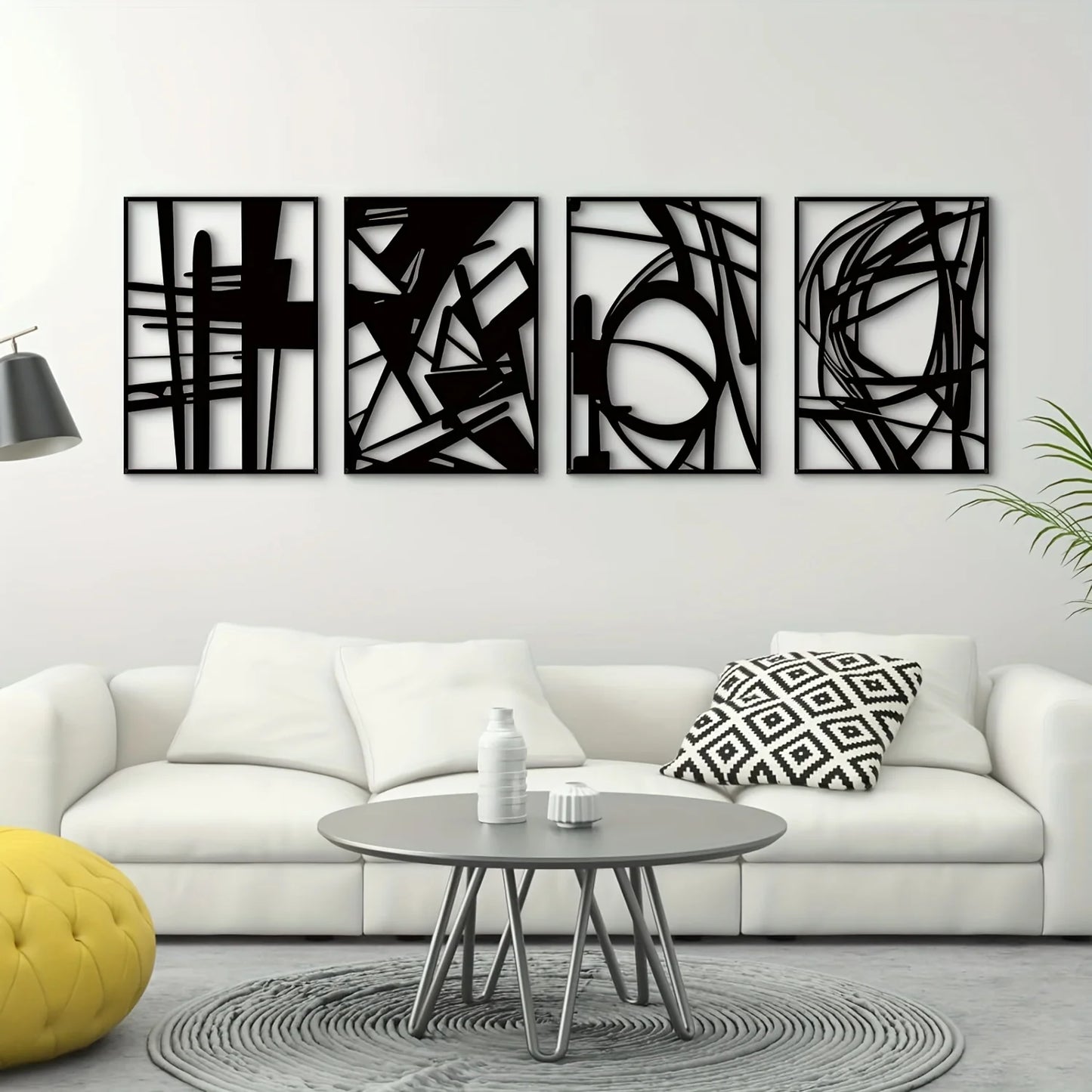 Modern Abstract Iron Art Wall Art 3D Metal Sculpture Wall Decoration For Living Room Dining Room Creative Contemporary Nordic Home Decor