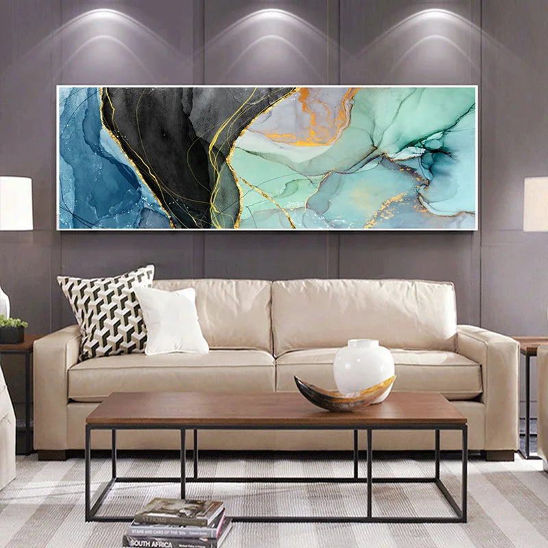 Modern Abstract Liquid Marble Wall Art Fine Art Canvas Prints Wide Format Pictures For Above The Sofa Art For Above The Bed