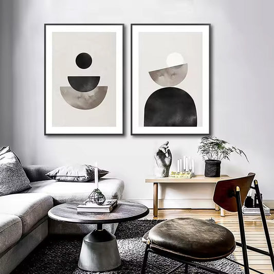 Modern Abstract Minimalist Geometric Wall Art Fine Art Canvas Prints Neutral Colors Pictures For Living Room Bedroom Nordic Art For Contemporary Interiors