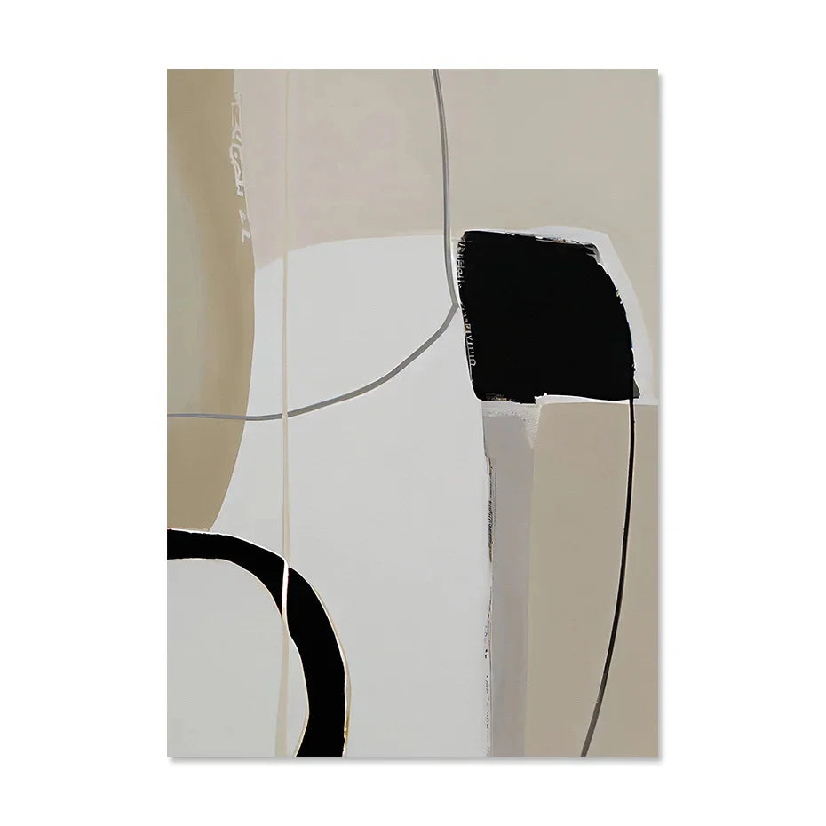 Modern Abstract Scandinavian Wall Art Fine Art Canvas Neutral Tones Living Room Art For Dining Room Bedroom Art For Contemporary Interiors