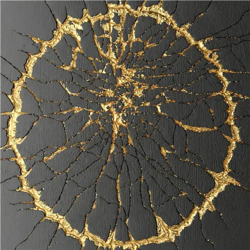 Modern Aesthetics Abstract Black Golden Wall Art Fine Art Canvas Prints Square Format Pictures For Living Room Bedroom Home Office Decor 2025