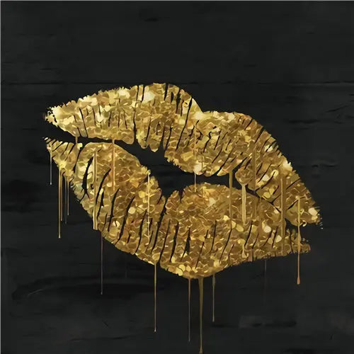 Modern Aesthetics Abstract Black Golden Wall Art Fine Art Canvas Prints Square Format Pictures For Living Room Bedroom Home Office Decor 2025